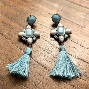 Baublebar blue/turquoise tassel earrings
